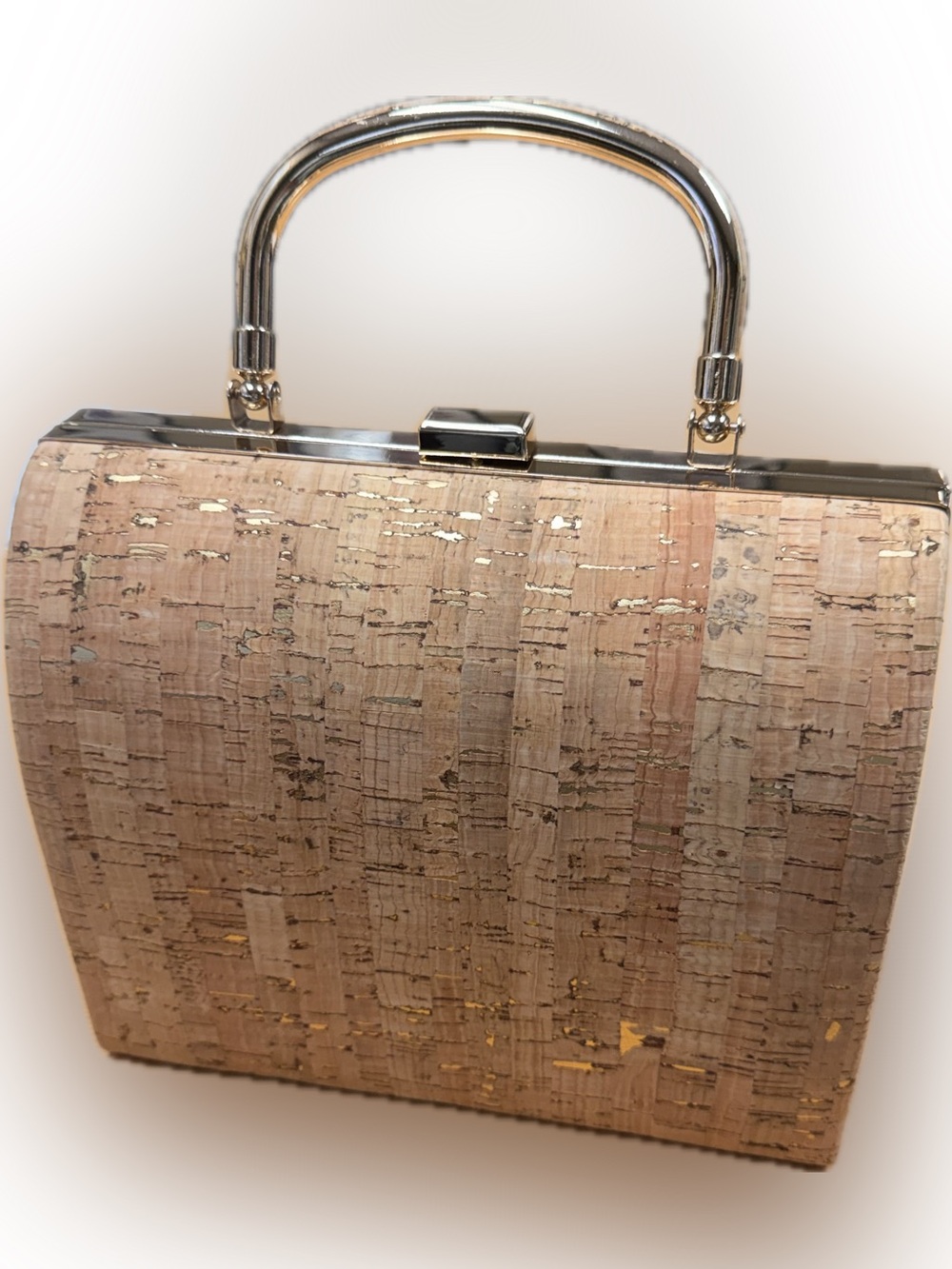Savannah Natural Cork Clutch with Gold-Tone Hardware